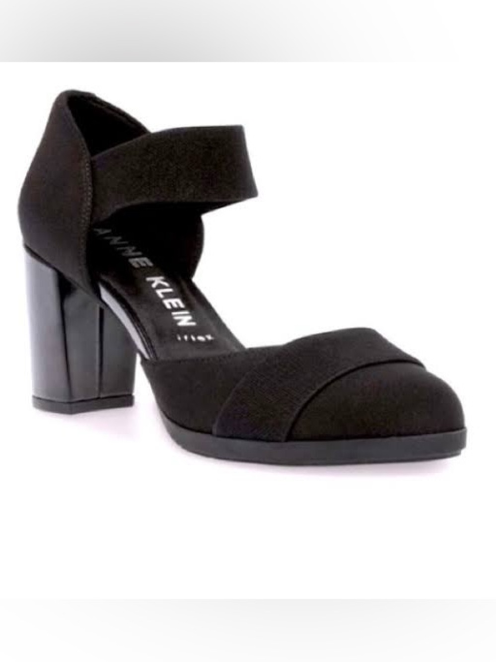 Anne Klein Black Block Heel Slingback Pumps Size 10.5